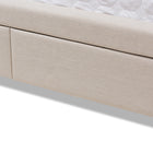 Baxton Studio Aurelie Modern and Contemporary Light Beige Fabric Upholstered Queen Size Storage Bed