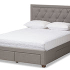 Baxton Studio Aurelie Modern and Contemporary Light Grey Fabric Upholstered King Size Storage Bed