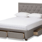 Baxton Studio Aurelie Modern and Contemporary Light Grey Fabric Upholstered King Size Storage Bed