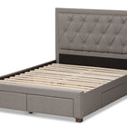 Baxton Studio Aurelie Modern and Contemporary Light Grey Fabric Upholstered King Size Storage Bed