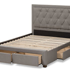 Baxton Studio Aurelie Modern and Contemporary Light Grey Fabric Upholstered King Size Storage Bed