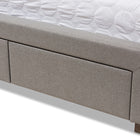 Baxton Studio Aurelie Modern and Contemporary Light Grey Fabric Upholstered King Size Storage Bed