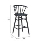 Zuo Stenger Barstool (Set of 2) Black