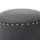 Baxton Studio Rosine Modern and Contemporary Dark Grey Fabric Upholstered Nail Trim Ottoman