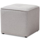 Baxton Studio Corinne Modern and Contemporary Light Grey Fabric Upholstered Ottoman