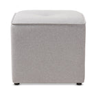 Baxton Studio Corinne Modern and Contemporary Light Grey Fabric Upholstered Ottoman