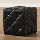 Baxton Studio Stacey Modern and Contemporary Black Faux Leather Upholstered Ottoman