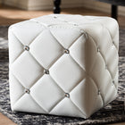 Baxton Studio Stacey Modern and Contemporary White Faux Leather Upholstered Ottoman