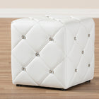 Baxton Studio Stacey Modern and Contemporary White Faux Leather Upholstered Ottoman