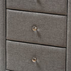 Baxton Studio Tessa Modern and Contemporary Grey Fabric Upholstered 3-Drawer Nightstand