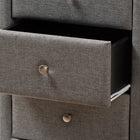 Baxton Studio Tessa Modern and Contemporary Grey Fabric Upholstered 3-Drawer Nightstand