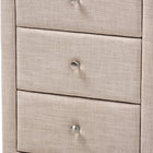 Baxton Studio Tessa Modern and Contemporary Beige Fabric Upholstered 3-Drawer Nightstand