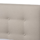 Baxton Studio Alinia Mid-century Retro Modern Light Beige Fabric Upholstered Walnut Wood King Size Platform Bed