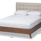 Baxton Studio Alinia Mid-century Retro Modern Light Beige Fabric Upholstered Walnut Wood King Size Platform Bed