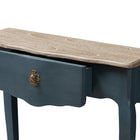 Baxton Studio Mazarine Classic and Provincial Blue Spruce Finished Console Table