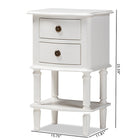Baxton Studio Audrey Country Cottage Farmhouse White Finished 2-Drawer Nightstand