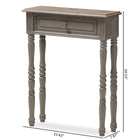 Baxton Studio Noemie Country Cottage Farmhouse Brown Finished 1-Drawer Console Table