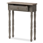 Baxton Studio Noemie Country Cottage Farmhouse Brown Finished 1-Drawer Console Table