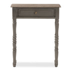 Baxton Studio Noemie Country Cottage Farmhouse Brown Finished 1-Drawer Console Table