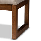 Baxton Studio Caramay Modern and Contemporary Light Beige Fabric Upholstered Walnut Brown Finished Wood Bench