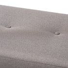 Baxton Studio Caramay Modern and Contemporary Grey Fabric Upholstered Walnut Brown Finished Wood Bench