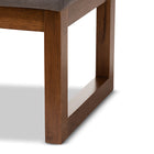 Baxton Studio Caramay Modern and Contemporary Grey Fabric Upholstered Walnut Brown Finished Wood Bench