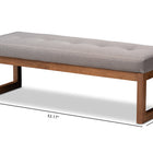 Baxton Studio Caramay Modern and Contemporary Grey Fabric Upholstered Walnut Brown Finished Wood Bench