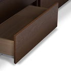 Baxton Studio Macey Modern and Contemporary Dark Grey Fabric Upholstered Walnut Finished King Size Storage Platform Bed