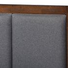 Baxton Studio Brannigan Modern and Contemporary Dark Grey Fabric Upholstered Walnut Finished Queen Size Storage Platform Bed