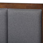 Baxton Studio Brannigan Modern and Contemporary Dark Grey Fabric Upholstered Walnut Finished King Size Storage Platform Bed