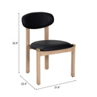 Zuo Rilou Dining Chair (Set of 2) Black & Natural