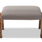 Baxton Studio Sandrine Modern and Contemporary Grey Fabric Upholstered Walnut Brown Finished Wood Ottoman