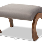 Baxton Studio Sandrine Modern and Contemporary Grey Fabric Upholstered Walnut Brown Finished Wood Ottoman