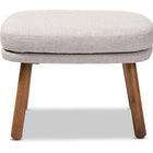 Baxton Studio Lovise Mid-Century Modern Greyish Beige Fabric Upholstered Walnut Brown Finished Wood Ottoman