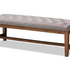 Baxton Studio Ainsley Modern and Contemporary Grey Fabric Upholstered Walnut Finished Solid Rubberwood Bench