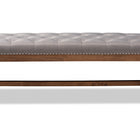 Baxton Studio Ainsley Modern and Contemporary Grey Fabric Upholstered Walnut Finished Solid Rubberwood Bench