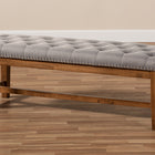 Baxton Studio Ainsley Modern and Contemporary Grey Fabric Upholstered Walnut Finished Solid Rubberwood Bench