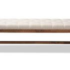 Baxton Studio Ainsley Modern and Contemporary Light Beige Fabric Upholstered Walnut Finished Solid Rubberwood Bench