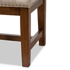 Baxton Studio Ainsley Modern and Contemporary Light Beige Fabric Upholstered Walnut Finished Solid Rubberwood Bench