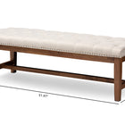 Baxton Studio Ainsley Modern and Contemporary Light Beige Fabric Upholstered Walnut Finished Solid Rubberwood Bench