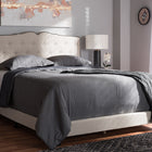 Baxton Studio Vivienne Modern and Contemporary Light Beige Fabric Upholstered King Size Bed