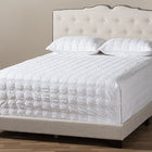 Baxton Studio Vivienne Modern and Contemporary Light Beige Fabric Upholstered Full Size Bed