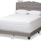 Baxton Studio Vivienne Modern and Contemporary Light Grey Fabric Upholstered Queen Size Bed