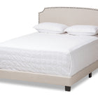 Baxton Studio Odette Modern and Contemporary Light Beige Fabric Upholstered King Size Bed