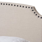 Baxton Studio Odette Modern and Contemporary Light Beige Fabric Upholstered King Size Bed