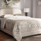 Baxton Studio Odette Modern and Contemporary Light Beige Fabric Upholstered King Size Bed