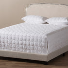 Baxton Studio Odette Modern and Contemporary Light Beige Fabric Upholstered King Size Bed