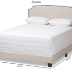 Baxton Studio Odette Modern and Contemporary Light Beige Fabric Upholstered Queen Size Bed