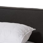 Baxton Studio Iselin Mid-Century Modern Brown Finished Dark Grey Fabric Upholstered Queen Sized Storage Platform Bed
