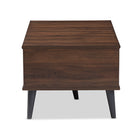 Baxton Studio Pierre Mid-Century Modern Brown and Dark Grey Finished Wood Coffee Table